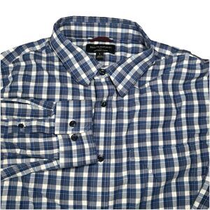 Banana Republic Lightweight Flannel Men’s L Blue Plaid Long Sleeve‎ Button Down